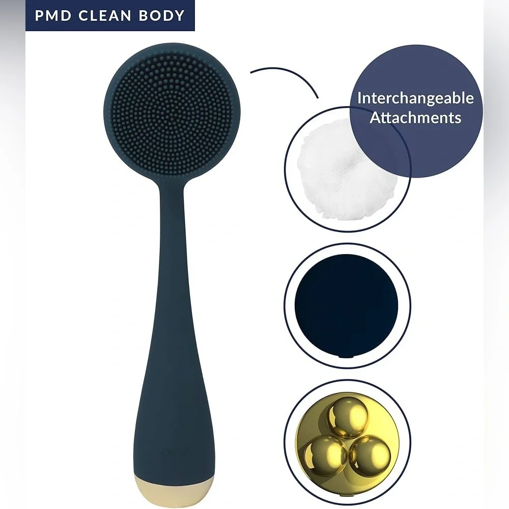 PMD Clean Body Smart Body Cleansing Device with Silicone Brush Three Attachments